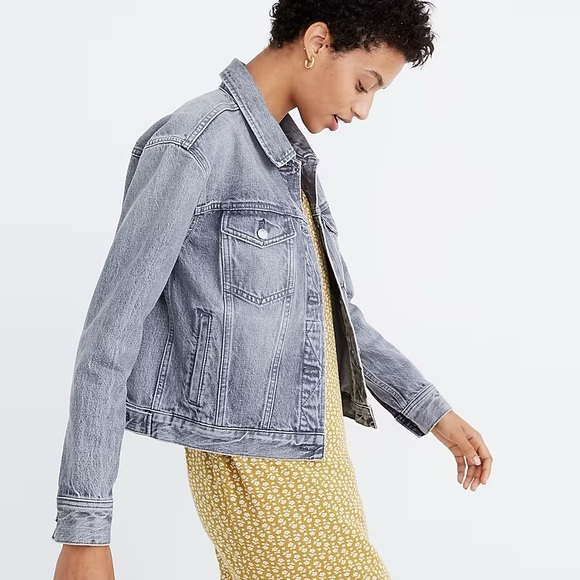 Madewell Gray Denim Jacket - Picture 3 of 7